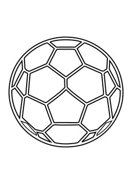 Soccer ball football minimal flat vector outline icon design
