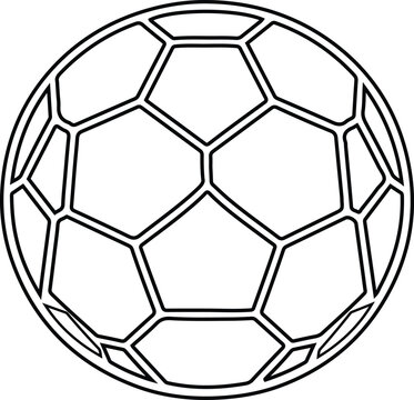 Soccer ball football minimal flat vector outline icon design