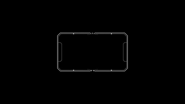 Universal Technology Line and frame Video overlay Futuristic HUD Head up display interface template with basic geometry line element. Universal Technology Line and frame Video overlay futuristic