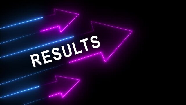 Results - arrows with text and female with chalk - summary, back background outcome, conclusion 4k video...