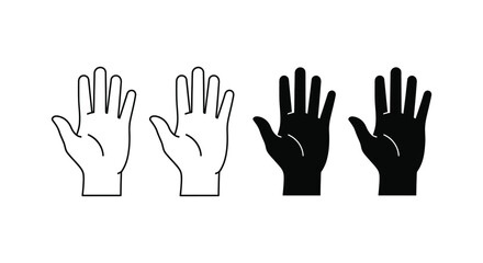 Fototapeta premium Black and white hand gestures illustration