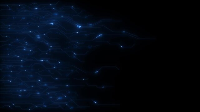 Abstract glowing neon linesbackground electronic print circuit dot and 4k video...