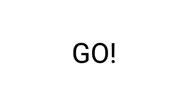 Start Go! 3 2 1 text countdown animation, countdown number animation in 4k with alpha channel, animation 4k video