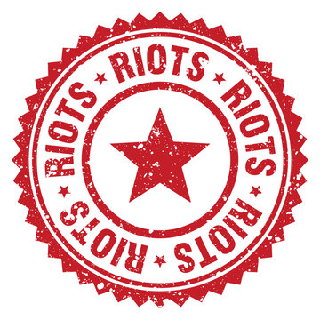 riots red grunge round stamp. riots stamp