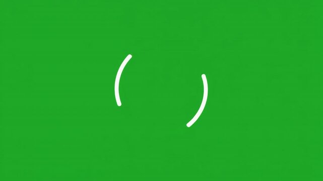 Animated white circular loading icon on a vibrant green screen background