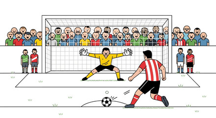 Obraz premium Soccer player kicks ball at goal.