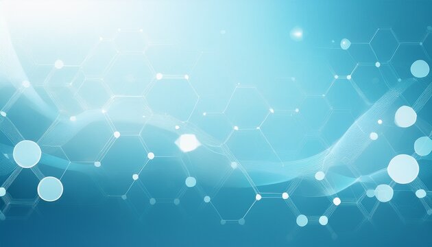 white and light blue medical abstract gradient background with molecules web banner medical background in white and light blue gradient with molecular designscience technology and medical concept
