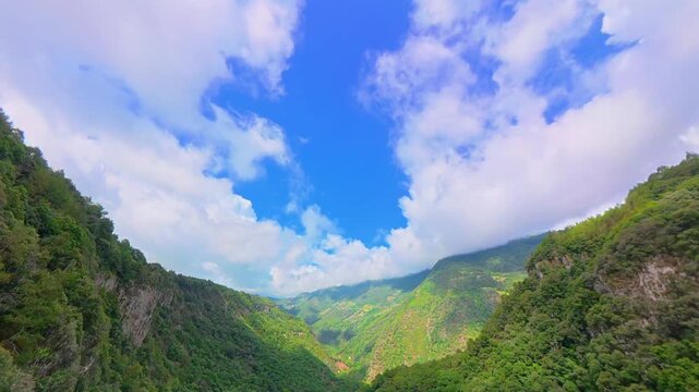 Scenic drive through zacatlan's green mountain valley in mexico