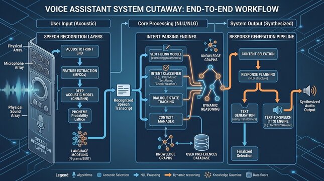 Detailed Workflow of Voice Assistant System End-to-End Processing
