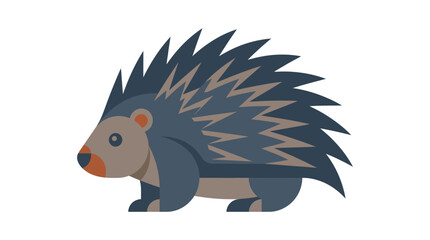 Naklejka premium Porcupine Cartoon Animal Side View.