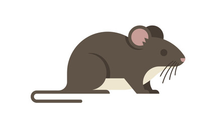 Fototapeta premium Brown Mouse Sitting on Floor Looking.