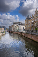 Fototapeta premium Ghent (Gante) is a port city located in northwest Belgium, at the confluence of the Lys and Scheldt rivers.