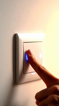 Sleek white modern square light switch on wall.