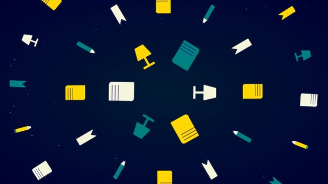 Education Themed Dynamic Pattern Background Animation for Creative Learning and School Projects