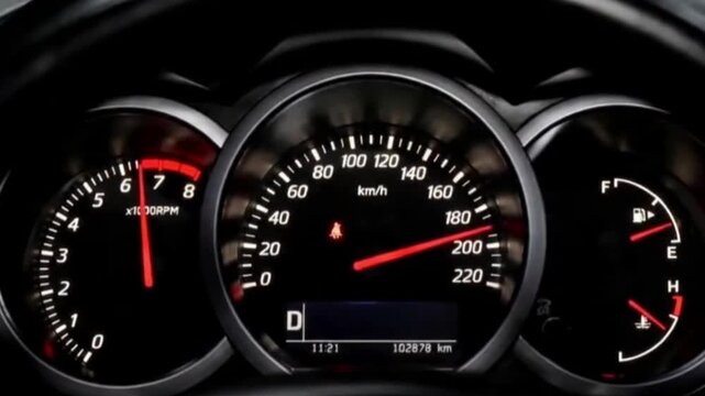 speedometer on black background