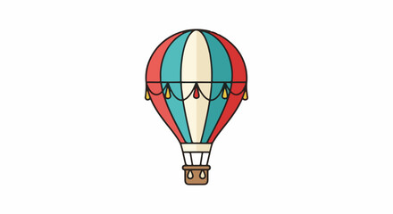 Naklejka premium A colorful hot air balloon with red, blue, and white stripes