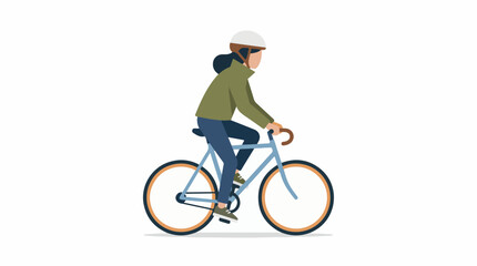 Fototapeta premium A person in casual wear riding a bicycle
