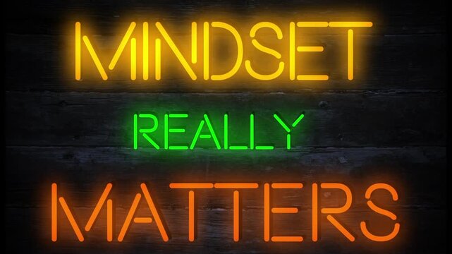 mindset matters motivational neon effect business sign