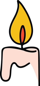One line drawing of home candle. Beautiful minimal continuous line candle vector illustration design