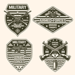 Naklejka premium Military logos of armed forces