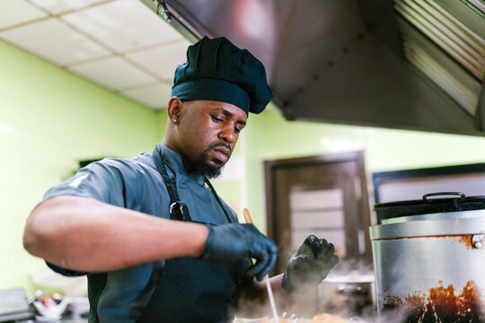 Chef stirring the pan