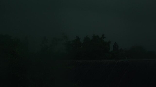 Moment of upcoming storm in rural village.