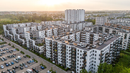 Aerial photo of a modern residential area, Warsaw, Poland (Wola district) © Andrzej