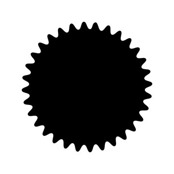 Black zigzag cicle isolated on white background. Starburst promo banner design element. Design element. Badge shape. Vector starburst, sunburst badge. Scallop stamp. Vector illustration

