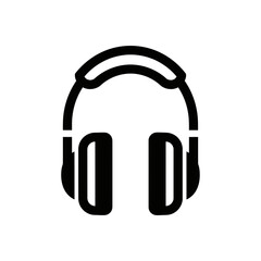 Fototapeta premium Black Icon of Headphones for Music and Audio Listening