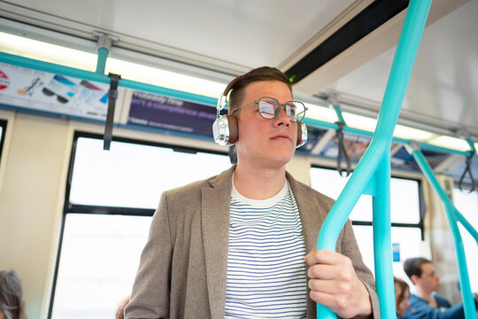 Man commuting