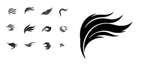 Fototapeta premium Wind Gust Weather Symbol Flat Vector Icon with Clean Lines on White Background