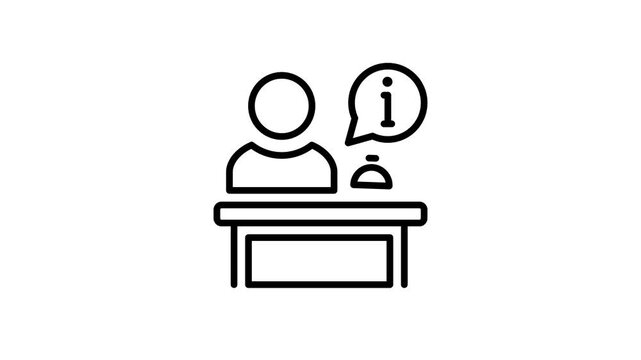 Customer service information animated icon for consulting, support, assistance, help, troubleshooting, help desk, operator, consultant, advice, guidance and other