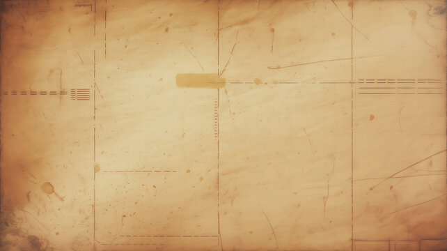 Vintage architectural blueprint, sepia tones, grid pattern