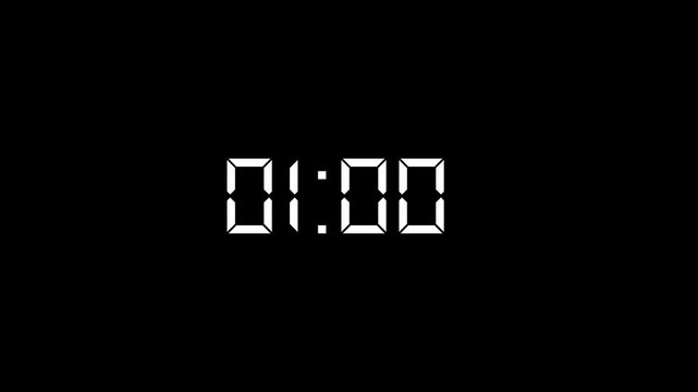 2 Minute Digital Countdown Timer Fast 10 Seconds Duration Motion Graphics