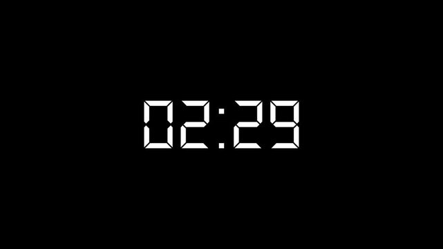 5 Minute Digital Countdown Timer Fast 10 Seconds Duration Motion Graphics