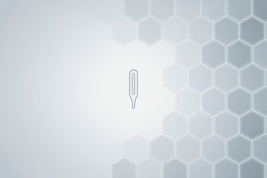 Thermometer icon on a honeycomb pattern background