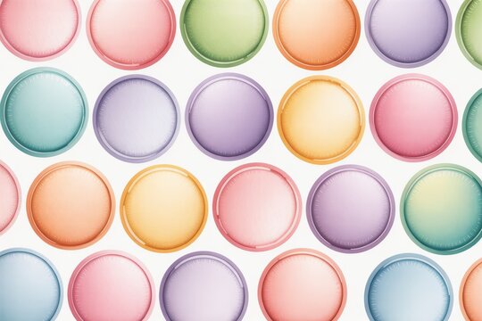 Whimsical background featuring a repetitive design of vibrant soft colored circles and spheres for projects