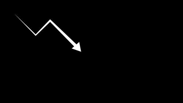 Business Growth Arrow and Graph Chart Animation with used dollar counting. Abstract glowing business arrow icon animation on black background.4 k video..