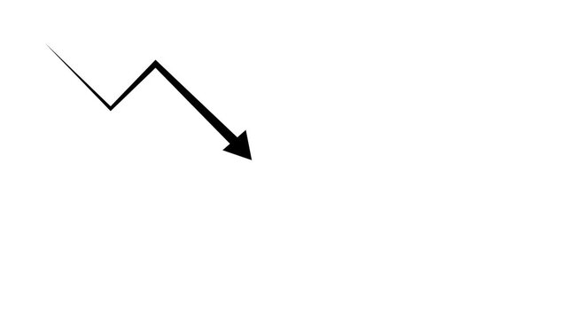 Business Growth Arrow and Graph Chart Animation with used dollar counting. Abstract glowing business arrow icon animation on black background.4 k video..