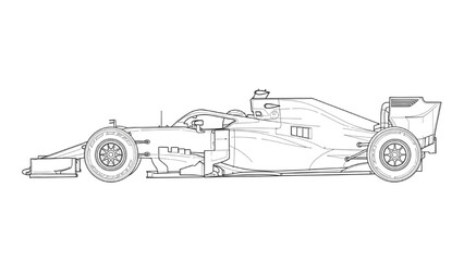 2D AutoCAD Vector illustration of a racing car in motion on a track © Stock Image Paradise