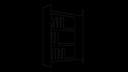 Minimalist bookshelf, empty bookcase, simple shelving unit, modern furniture © Lipi