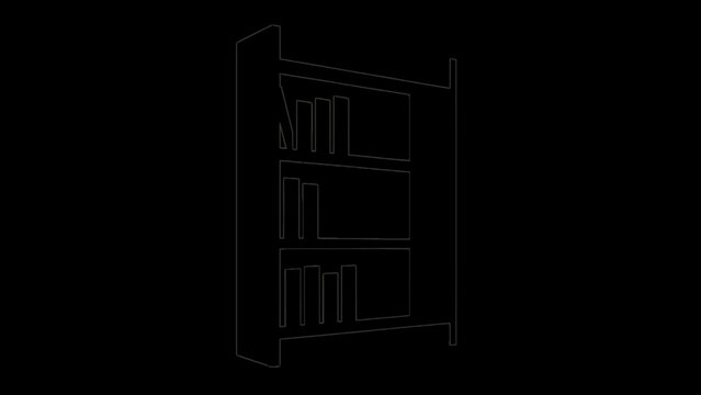 Minimalist bookshelf, empty bookcase, simple shelving unit, modern furniture