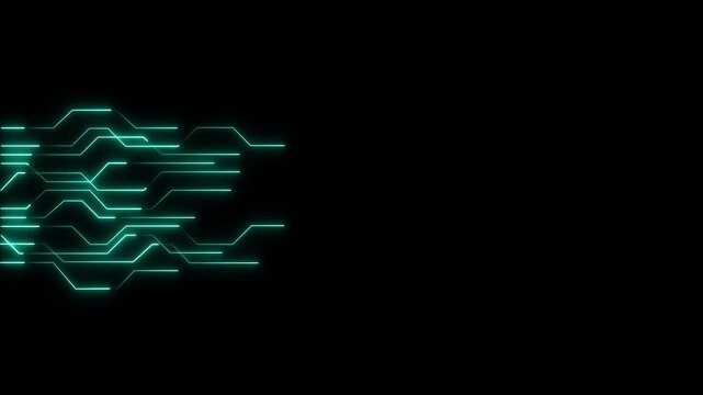 Futuristic AI circuit board background with white tech lines, electronic elements, and semiconductor chip. Modern gray digital neon line connected technology. animated on transparent background.