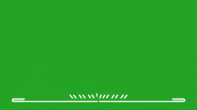 Green screen animated background with a white line and dashes for video editing and motion graphics