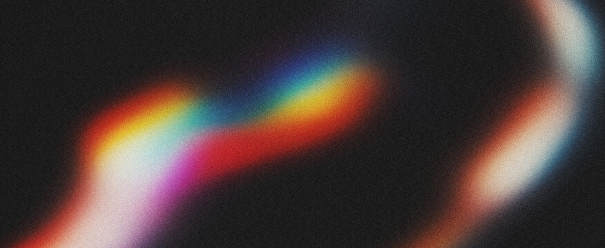 Abstract grainy spectrum wave, rainbow gradient glow dark background with grain and noisy texture.Soft focus prism light abstract background for digital background.