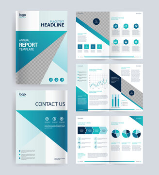 Business Annual Report Brochure Template with Layout design  and Infographic with Data Analytics Report Pages and editable A4 document design. Suitable for corporate reports, business proposals, 