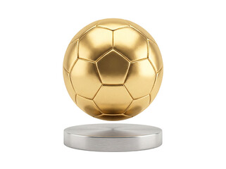 Golden soccer ball trophy award on metallic pedestal isolated © HOAI PHAM