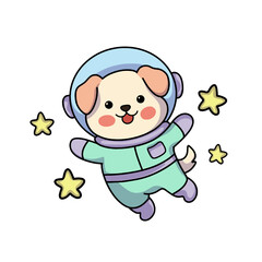 Cute cat astronaut hugging saturn planet vector © Fadil Creative Studi