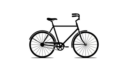 Fototapeta premium Black bicycle silhouette on white background