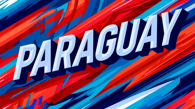 Paraguay sign in national flag colors banner. Paraguay wallpaper.